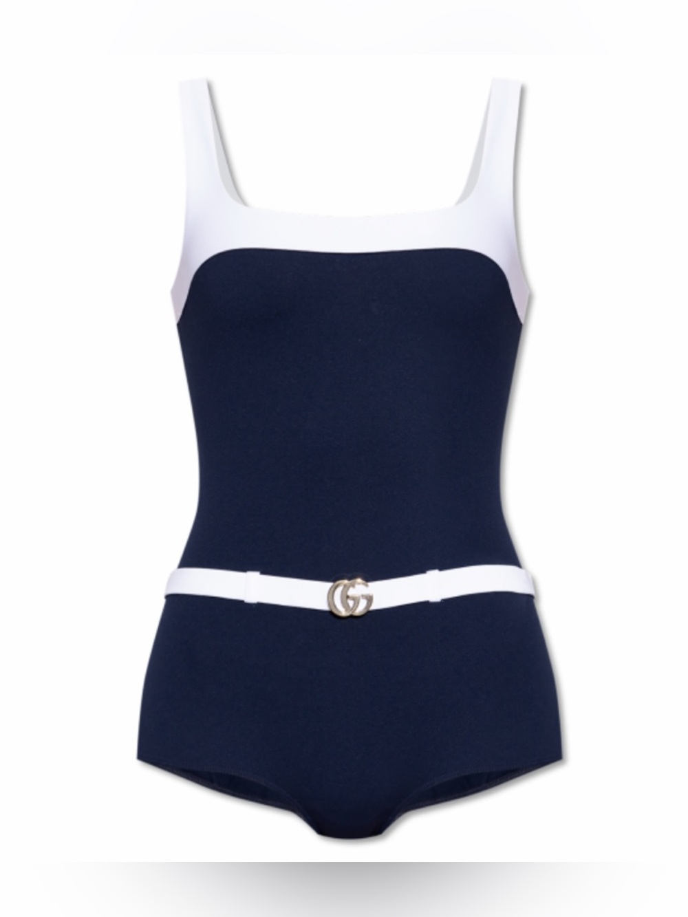 GUCCI GG logo belted swimsuit